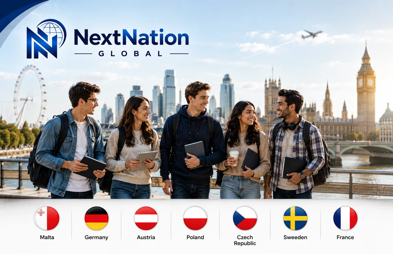 International education and city skyline visual